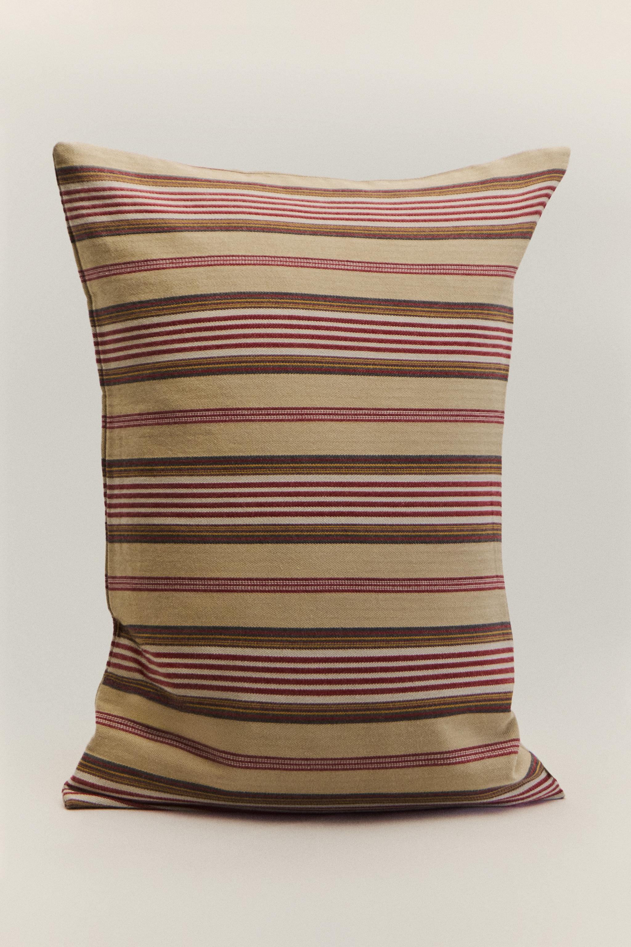 TEXTURED STRIPED COTTON THROW PILLOW COVER | KATHARINE POLE